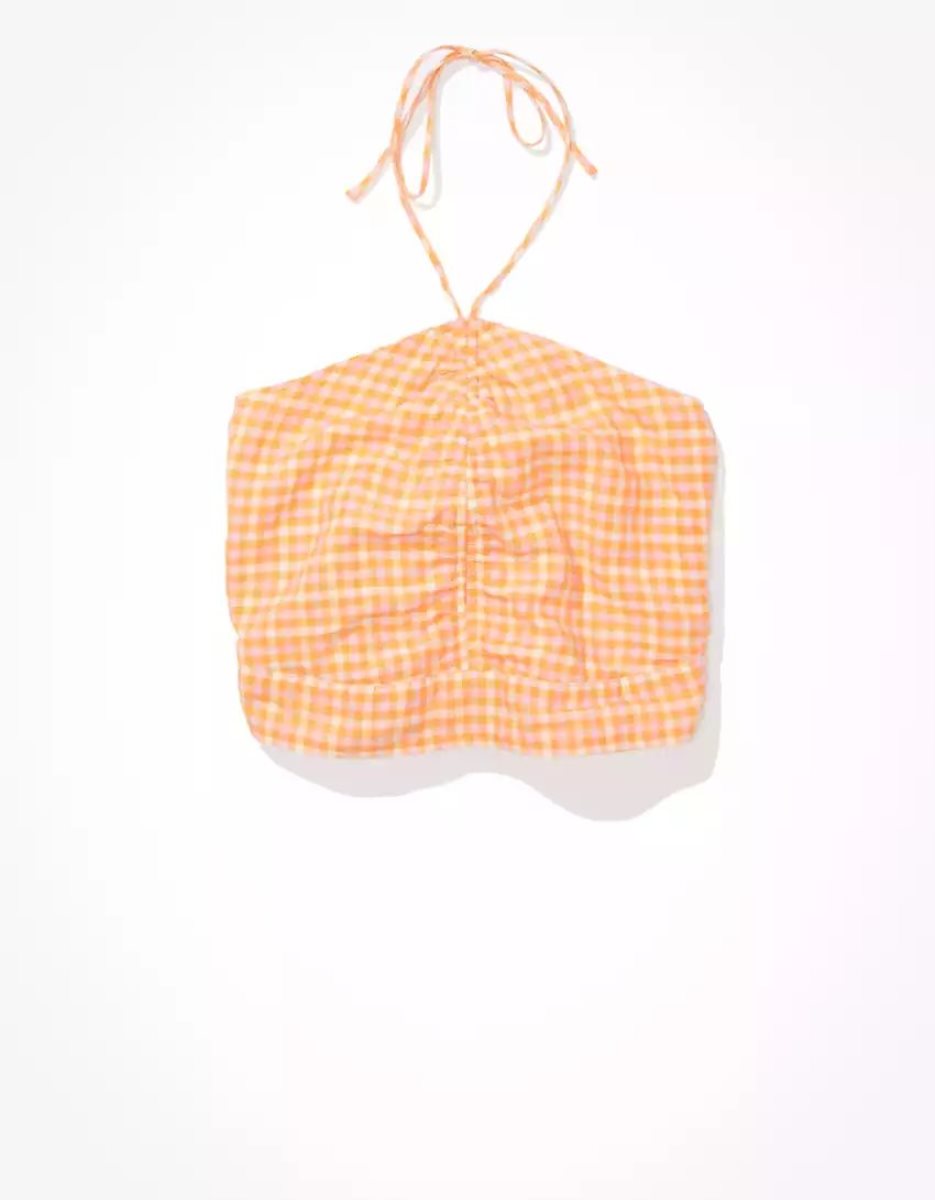 Chemises American Eagle AE Ruched Halter Top Orange Femme | OGA-65160570